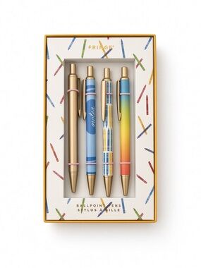 Fringe Studio Colorful Ballpoint Pens Set of 4 Gift Box NEW
